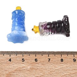 オペーク樹脂カボション  スターキャンドル  ミックスカラー  29x17.5mm&nbsp;RESI-A055-04