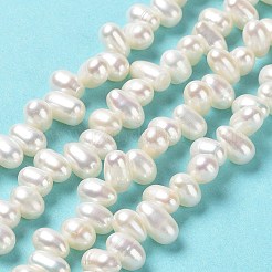 天然養殖淡水パールビーズ連売り  グレード5 A  ライス  アンティークホワイト  7~10.5x5~5.5mm  穴：0.7mm  約71~72個/連  13.39''~13.78''（34~35センチメートル）&nbsp;PEAR-J007-51