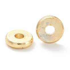 真鍮ビーズ  長持ちメッキ  フラットラウンド/ディスク  ヒシビーズ  18KGP本金メッキ  6x1.5mm  穴：1.8mm&nbsp;X-KK-P198-09B-G