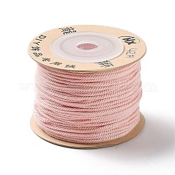 ポリエステルツイストコード  ラウンド  DIYのジュエリーには  ピンク  1.2mm  約38.28ヤード（35m）/ロール&nbsp;OCOR-G015-01B-37