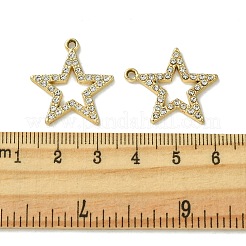 UVメッキ合金ラインストーンペンダント  ゴールドカラー  スター  23.5x21.5x2mm  穴：2mm&nbsp;FIND-B039-02G-05