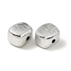 UVメッキ CCB プラスチックビーズ  テクスチャー  長方形  銀  19x17x13.5mm  穴：3.7mm&nbsp;FIND-Z066-06