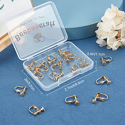 20本真鍮クリップオンイヤリングパーツ  長持ちメッキ  カドミウムフリー＆ニッケルフリー＆鉛フリー  18KGP本金メッキ  14x12x5mm&nbsp;KK-BBC0003-38