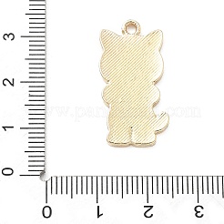 合金エナメルチャーム  猫の形のチャーム  ゴールドカラー  ホワイト  27x14x1.5mm  穴：1.8mm&nbsp;AL-CBABBF0-08G