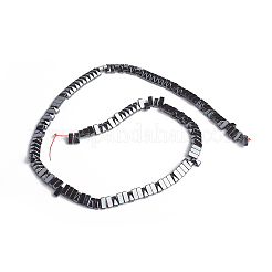非磁性の合成ヘマタイトマルチ連リンク  2穴  先のとがった長方形  6.5x2.5x3.5mm  穴：1mm  約146個/連  15.86インチ（40.3cm）&nbsp;G-I273-23