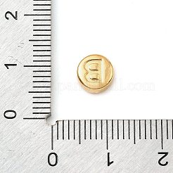 304ステンレススチールビーズ  アルファベット付きフラットラウンド  ゴールドカラー  文字B  7x3.5mm  穴：1.7mm&nbsp;STAS-I343-01G-B