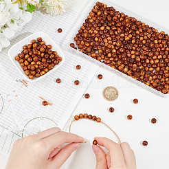 天然木のビーズ  染め  ラウンド  無鉛の  バリーウッド  8x7mm  穴：2.5mm&nbsp;WOOD-OC0003-73A