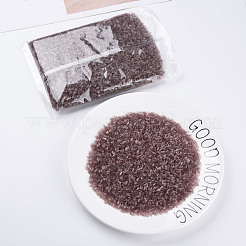 透明なガラスラッパビーズ  丸い穴  ロージーブラウン  3~8x2mm  穴：0.7mm  約450g /ポンド&nbsp;SEED-N005-001-C09