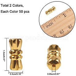 真鍮製ネジ式クラスプ  あなたのアクセサリー類のための完璧な結末  プラチナ·ゴールデン  10.93~11x4.25~4.79mm  穴：1mm&nbsp;KK-PH0035-65