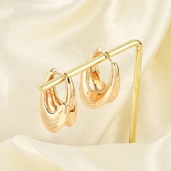 女性のための真鍮のフープピアス  ティアドロップ  14KGP本金メッキ  28x11mm&nbsp;LS-EJEW-U041-04G