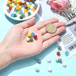 100個 10色 K9 ガラスビーズ連売り  模造ヒスイのガラスビーズ  コラム  ミックスカラー  8x5.5mm  穴：1.4mm  10個/カラー&nbsp;GLAA-YW0003-59