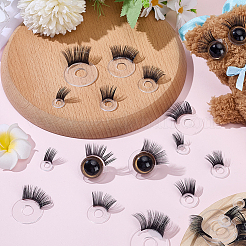 22個 5スタイル アクリル人形用まつげ  ドールアイメイクアクセサリー  人形用DIYクラフト作り  ブラック  20~41mm&nbsp;DOLL-SP0001-03