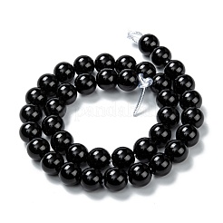 ナチュラルブラックオニキスビーズ連売り  染め＆加熱  釉薬  ラウンド  10mm  穴：2mm  約39個/連  14.96インチ（38cm）&nbsp;G-Z024-02A