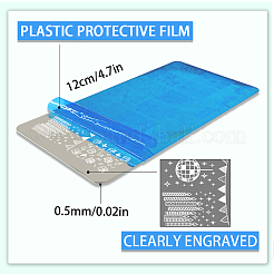ステンレス鋼の DIY ネイルアート テンプレート  テンプレートツール  長方形  混合図形  12x6cm  3個/セット&nbsp;MRMJ-WH0092-123
