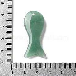 天然石グリーンアベンチュリンペンダント  魚のチャーム  39x16x8mm  穴：1.7mm&nbsp;LS-GG-K001-01B
