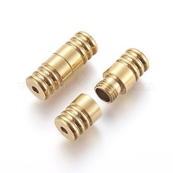 304ステンレススチール製ネジ留め  イオンプレーティング（ip）  コラム  ゴールドカラー  18x7mm  穴：1.5mm&nbsp;LS-STAS-P237-24G