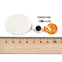 樹脂製ミニチュア朝食セット装飾品  マイクロランドスケープホームドールハウスアクセサリー  小道具の装飾のふりをする  ミックスカラー  8.5~31.5x3~39.5x2~11mm  6個/セット&nbsp;DIY-H174-01G