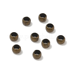 真鍮製つぶし玉カシメ玉  ロンデル  ニッケルフリー  アンティークブロンズ  1x2mm  穴：1mm&nbsp;LS-KK-L019-AB-NF