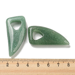 天然石グリーンアベンチュリンペンダント  ホーンチャーム  41~43x20x7.5~8mm  穴：10.5~11mm&nbsp;G-M417-03B