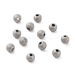 チタンビーズ  ラウンド  テクスチャ  ステンレス鋼色  3x2.8mm  穴：1mm&nbsp;STAS-R224-02A-P