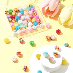 3 スタイル ABS プラスチックビーズ  ワックスベリーの形  ミックスカラー  12x11.5mm  穴：1.6mm  20個/スタイル&nbsp;KY-FS0001-24