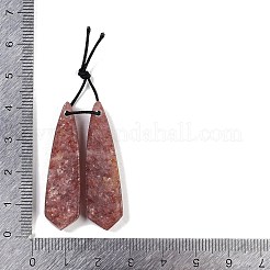 天然イチゴクォーツペンダント  凧チャーム  40x11x4mm  穴：2mm&nbsp;G-Q176-02