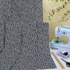 雲柄プリントのコットン生地  DIY工芸品  ブラック  1000x1480x0.3mm&nbsp;AJEW-WH0314-975C