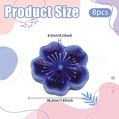 磁器の箸置き  箸置き  さくら  ダークブルー  46.5x8.5mm&nbsp;AJEW-WH0031-86D