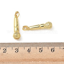 真鍮チャーム  マイク  18KGP本金メッキ  22x7mm  穴：3x4.5mm&nbsp;KK-I371-22G