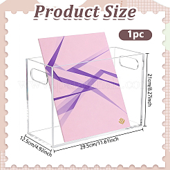 長方形のアクリル収納ボックス  デスクトップレコードCD収納ホルダー  透明  295x125x210mm&nbsp;AJEW-WH0077-129