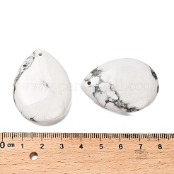 天然石ハウライトペンダント  ティアドロップチャーム  40~41x30~31x7~8mm  穴：1.5mm&nbsp;G-Z088-02D