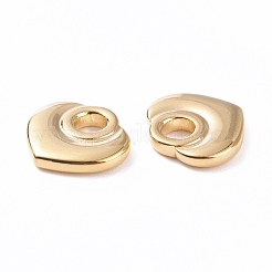 304ステンレススチールチャーム  ハート  ゴールドカラー  13.5x15x2.5mm  穴：4mm&nbsp;STAS-B024-97G-02