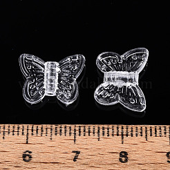 透明プラスチックビーズ  蝶  透明  11x14x3.5mm  穴：1.8mm  約2777個/500g&nbsp;KY-N026-35