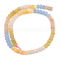 天然石ホワイトジェイドビーズ連売り  染め  滑らかなロンデル  ミックスカラー  8~8.5x5~5.5mm  穴：1mm  約75~78個/連  15.35''（39~40センチメートル）&nbsp;G-NH0006-A15-01