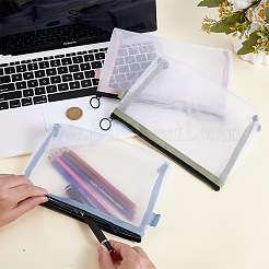 ナイロンメッシュ収納ジッパーバッグ3個（3色）  長方形  ミックスカラー  14.3x21.7x3.1cm  1pc /カラー&nbsp;ABAG-CN0001-59