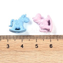 ジュエリー作成用のコラムラックメッキスプレー塗装合金ビーズ  馬  ミックスカラー  13.5x14x7mm  穴：2mm&nbsp;PALLOY-O004-04