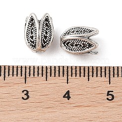 チベット風合金ビーズ  カドミウムフリー＆鉛フリー  花  アンティークシルバー  9x7.5mm  穴：1.5mm  約1176個/1000g&nbsp;FIND-C060-015AS
