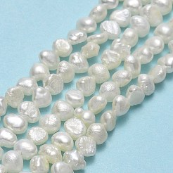 天然養殖淡水パールビーズ連売り  研磨両側  リネン  4x3~3.5x3mm  穴：0.5mm  約93個/連  13.5''（34.5センチメートル）&nbsp;PEAR-A005-06-01