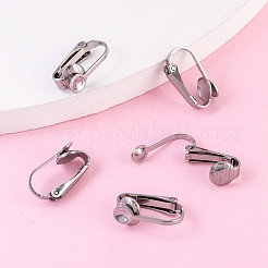 変色しにくい304ステンレススチールのクリップ式イヤリング金具  ステンレス鋼色  16x10x7.3mm&nbsp;LS-X-STAS-G081-63P