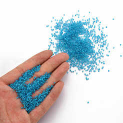 ガラスシリンダービーズ  シードビーズ  色の内側  丸い穴  ディープスカイブルー  1.5~2x1~2mm  穴：0.8mm  約8000個/袋  約1ポンド/バッグ&nbsp;SEED-S047-D-005