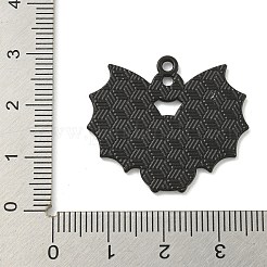 ハロウィンテーマアロイエナメルペンダント  ブラック  バットチャーム  ピンク  26.5x30x1.5mm  穴：1.8mm&nbsp;ENAM-I060-07B