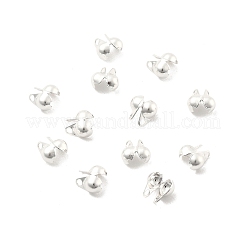 304ステンレススチールボールチープ  カロット終了  クラムシェルノットカバー  925銀メッキ  6x4x3mm  穴：1mm  内径：3.5mm&nbsp;STAS-H436-26S