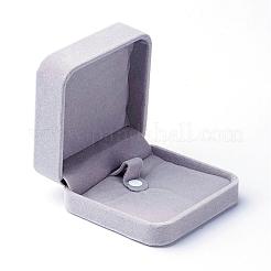 ベルベットバングルブレスレットボックス  アクセサリー類のギフトボックス  正方形  ライトグレー  9x9.1x4.1cm&nbsp;OBOX-G010-05B