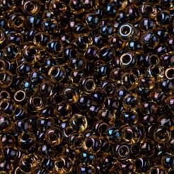 MIYUKIラウンドロカイユビーズ  日本製シードビーズ  8/0  （rr380)裏地付きスチールブルー光沢  8/0  3mm  穴：1mm  約337~364個/8g&nbsp;LS-X-SEED-G008-RR0380