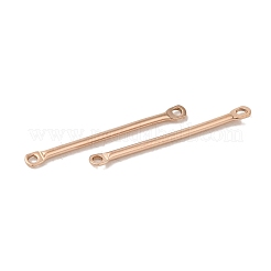 イオンプレーティング（IP）304ステンレススチールコネクタチャーム  バーリンク  ローズゴールド  20x2x1mm  穴：1mm&nbsp;STAS-Q323-04E-RG