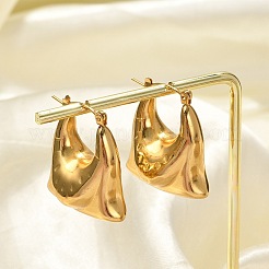 304ステンレススチールフープピアス  バッグチャーム  ゴールドカラー  28.5x25.5x16mm&nbsp;EJEW-Q011-07G