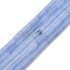 天然石ホワイトジェイドビーズ連売り  コラム  染め  コーンフラワーブルー  8~8.5x4mm  穴：0.8mm  約46~47個/連  15.35''~15.55''（39~39.5センチメートル）&nbsp;G-Z145-A01-01I
