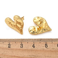 304ステンレススチールスタッドピアス  イオンプレーティング（ip）  ハート  18KGP本金メッキ  19x17mm&nbsp;EJEW-L296-056G