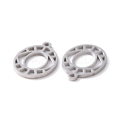 変色しない中空201ステンレススチールペンダント  眼の楕円  ステンレス鋼色  19x13x1mm  穴：1.5mm&nbsp;STAS-G273-03P