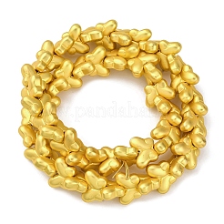 電気メッキガラスビーズセット  蝶  マット黄金  10x14.5x5.5mm  穴：1mm  約54個/連  14.96''（38センチメートル）&nbsp;EGLA-H109-06H